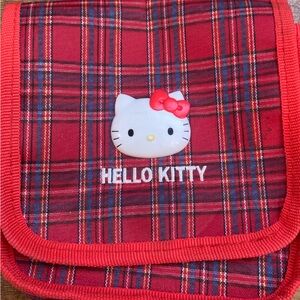 Hello Kitty Mini Bag Purse Red Plaid Tartan Cute Kawaii Adjustable Strap